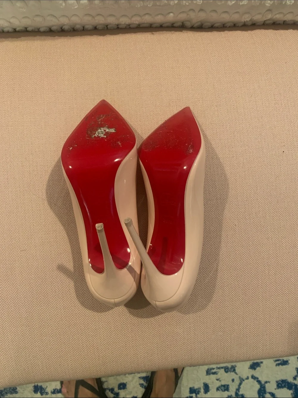 Louboutin pink patent heels
